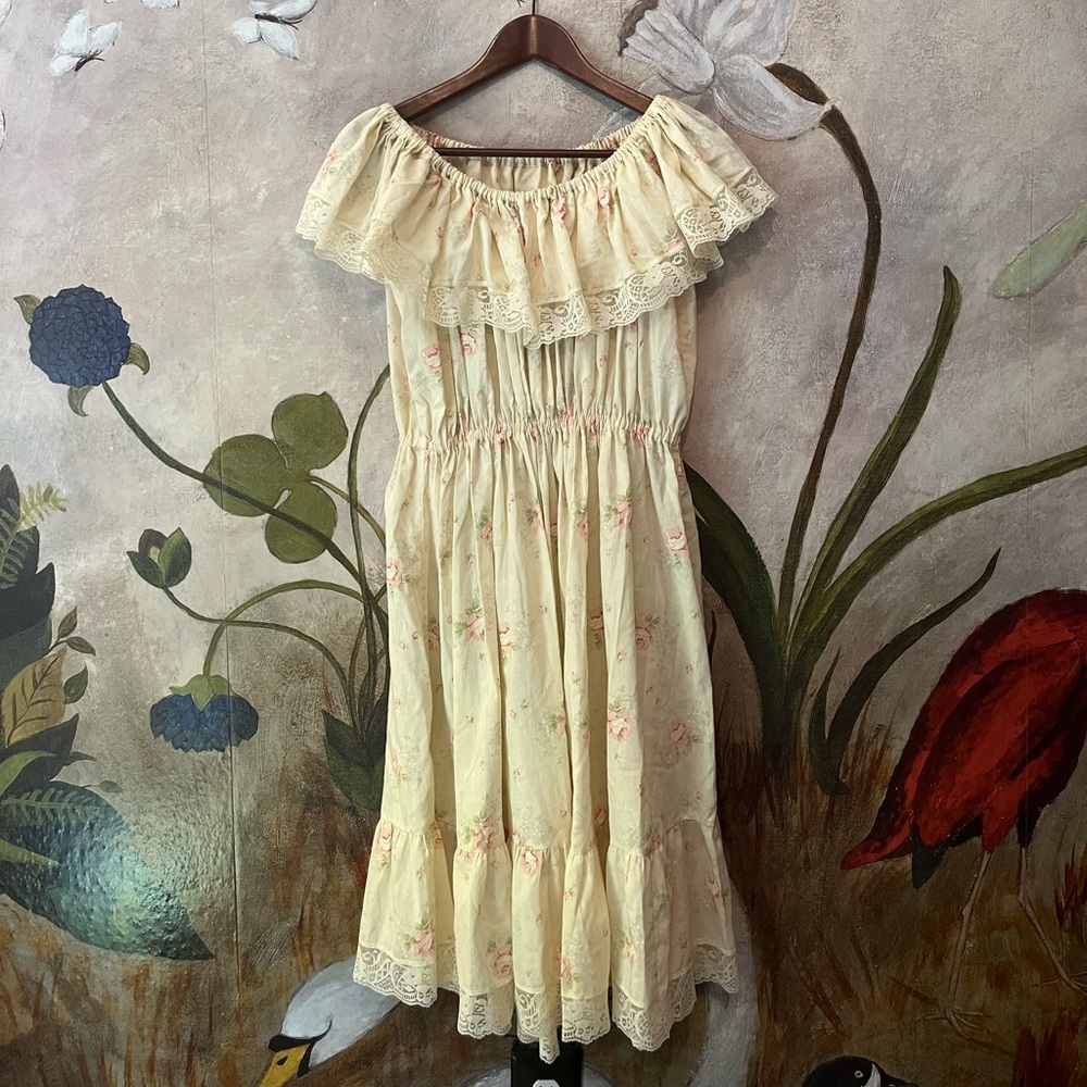 Vintage Gunne Sax Style Prairie Midi Dress